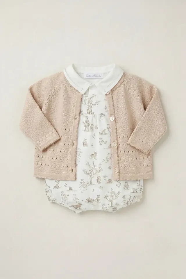 Body + Şortlu Salopet Set Nacre - 3M