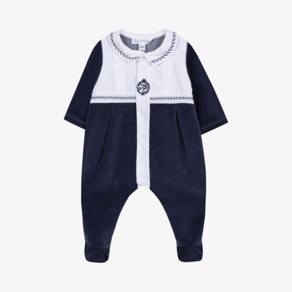 Kadife Şık Tulum Lacivert - 6M