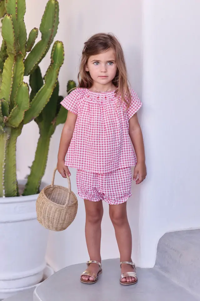 Pötikareli Tunik + Şort Set Bougainvillier - 6M