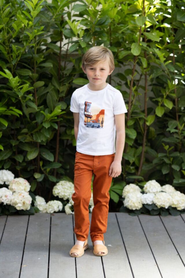 Araba temalı T-Shirt Spicy orange - 5Y