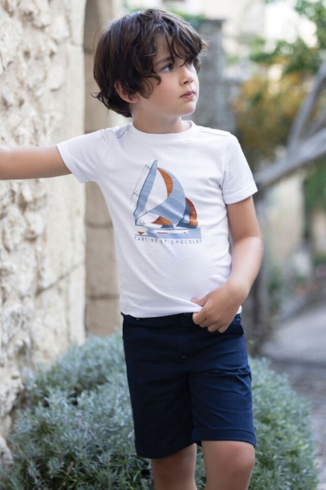 Yelken Temalı T-Shirt Mavi - 10Y