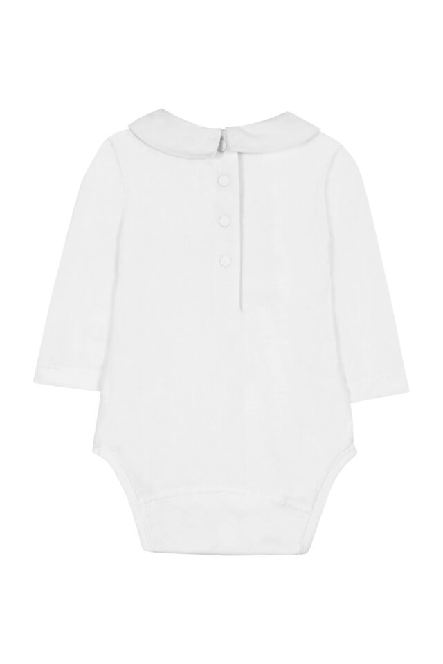 Pili Yakalı Body Beyaz - 6M
