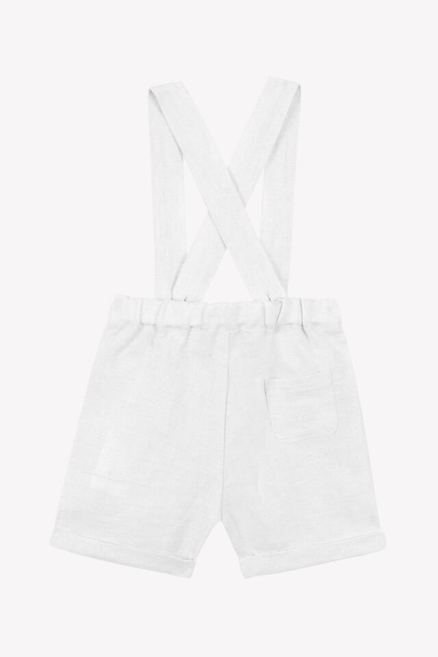 ASKILI KETEN ŞORT Ceremonie Blanc - 6M