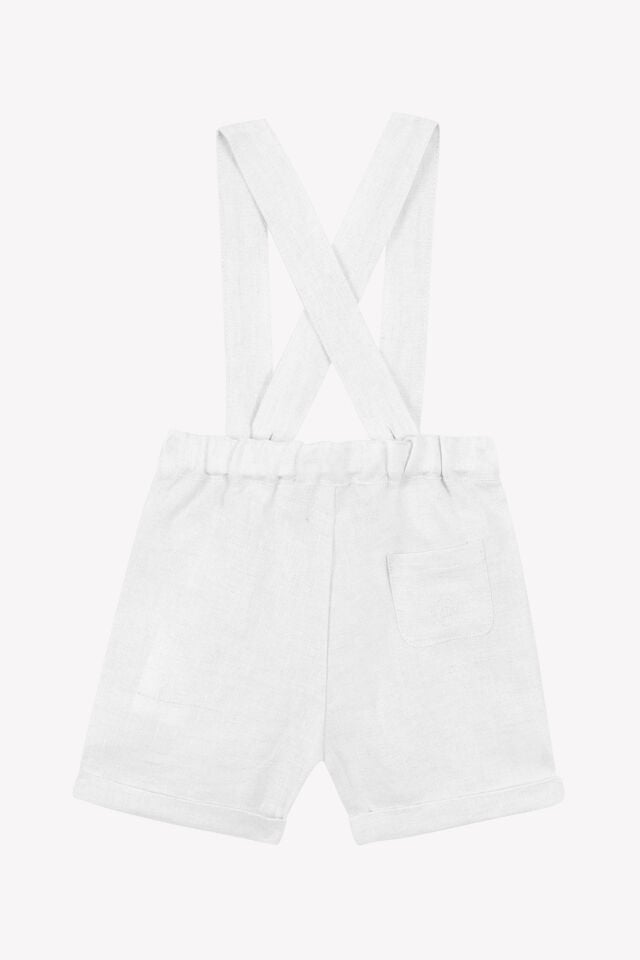 ASKILI KETEN ŞORT Ceremonie Blanc - 6M