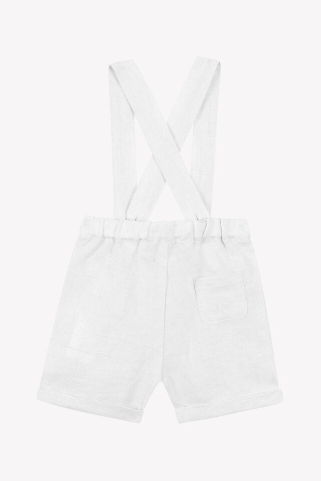 ASKILI KETEN ŞORT Ceremonie Blanc - 6M