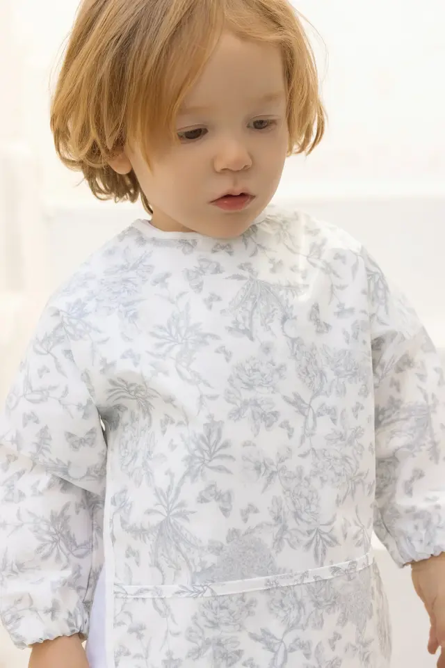 Kollu Mama Önlüğü Toile de Jouy Açık Gri - TU