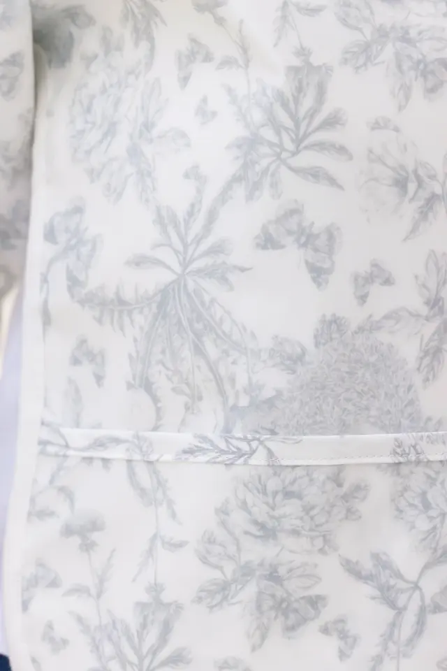 Kollu Mama Önlüğü Toile de Jouy Açık Gri - TU