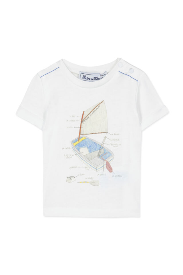 Yelken temalı T-Shirt Mavi - 3Y