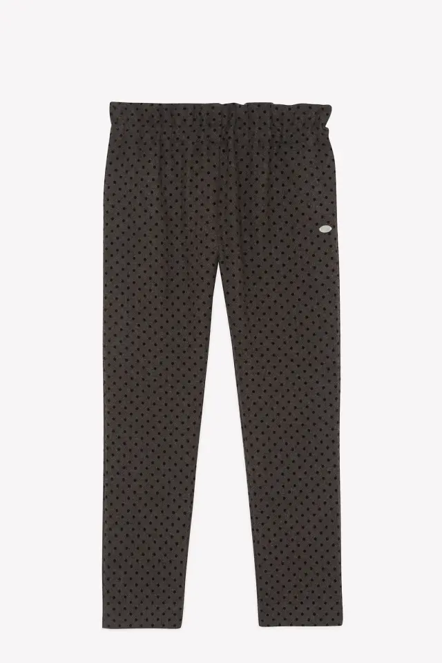 Puanlı Yün Pantolon Koyu kahve - 5Y