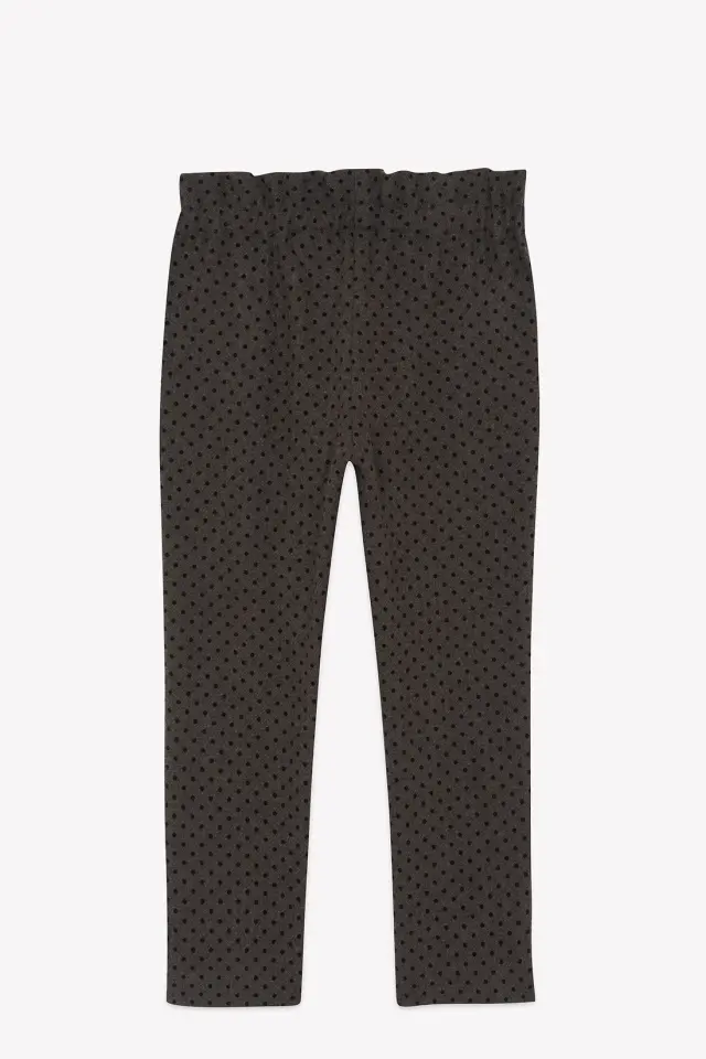 Puanlı Yün Pantolon Koyu kahve - 5Y
