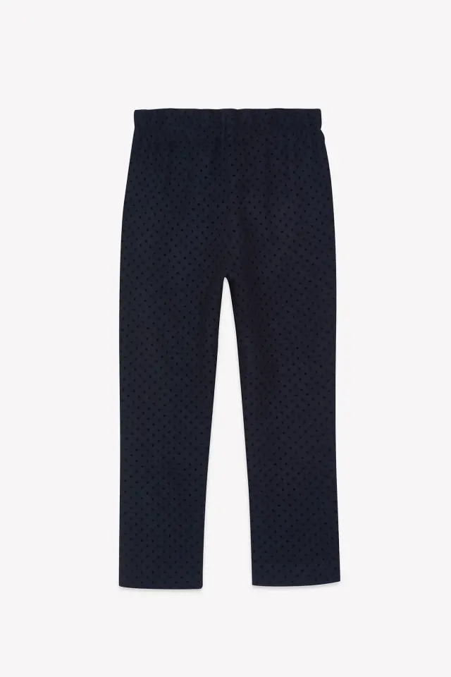 Puanlı Yün Pantolon Lacivert - 6Y