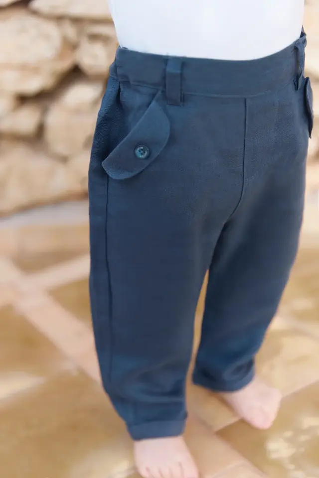 Keten Pantolon Marine - 3Y
