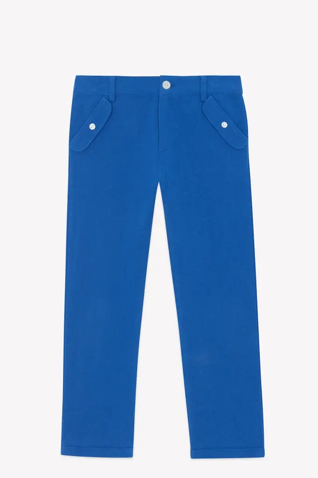 Düz Renk Pantolon Saks mavi - 5Y