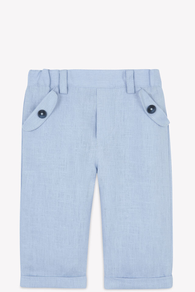 Keten Pantolon Mavi - 1Y