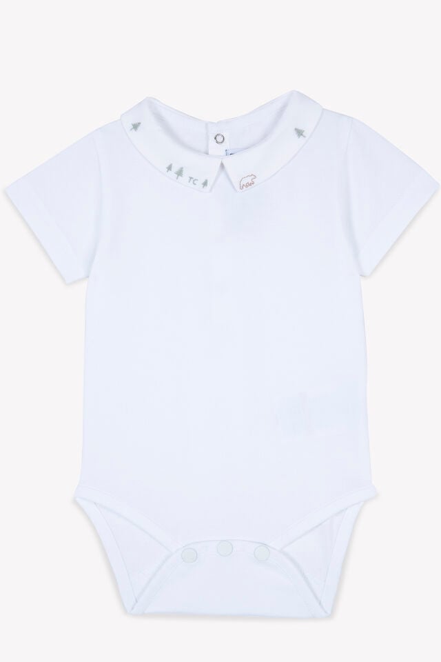 yakası nakışlı BODY Blanc - 18M