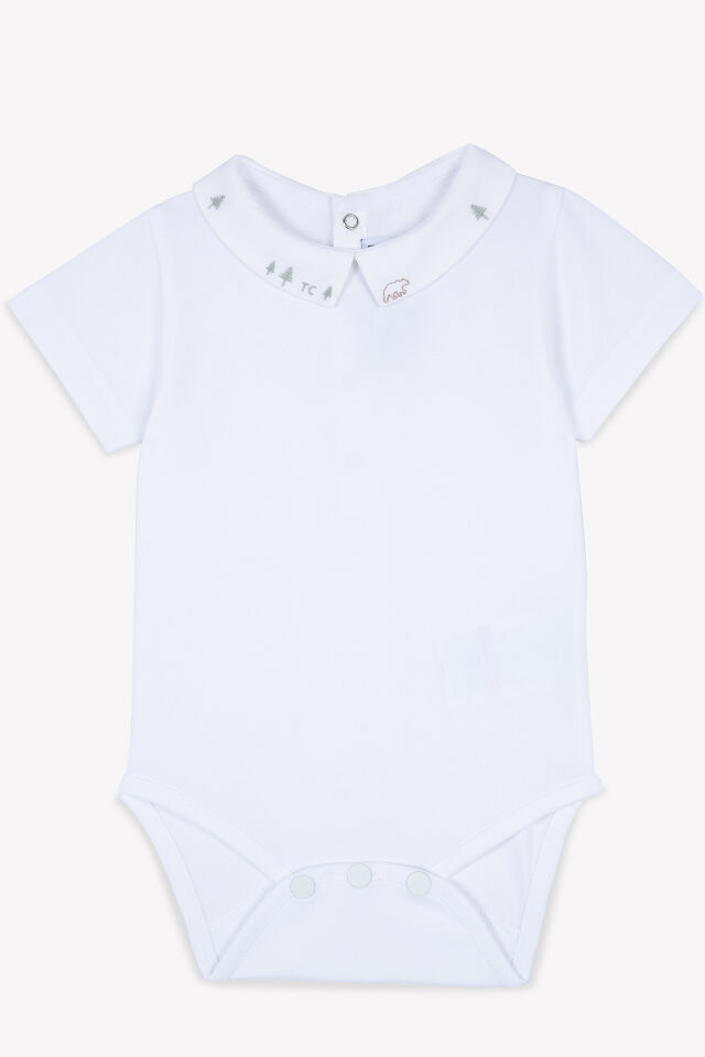 yakası nakışlı BODY Blanc - 1Y