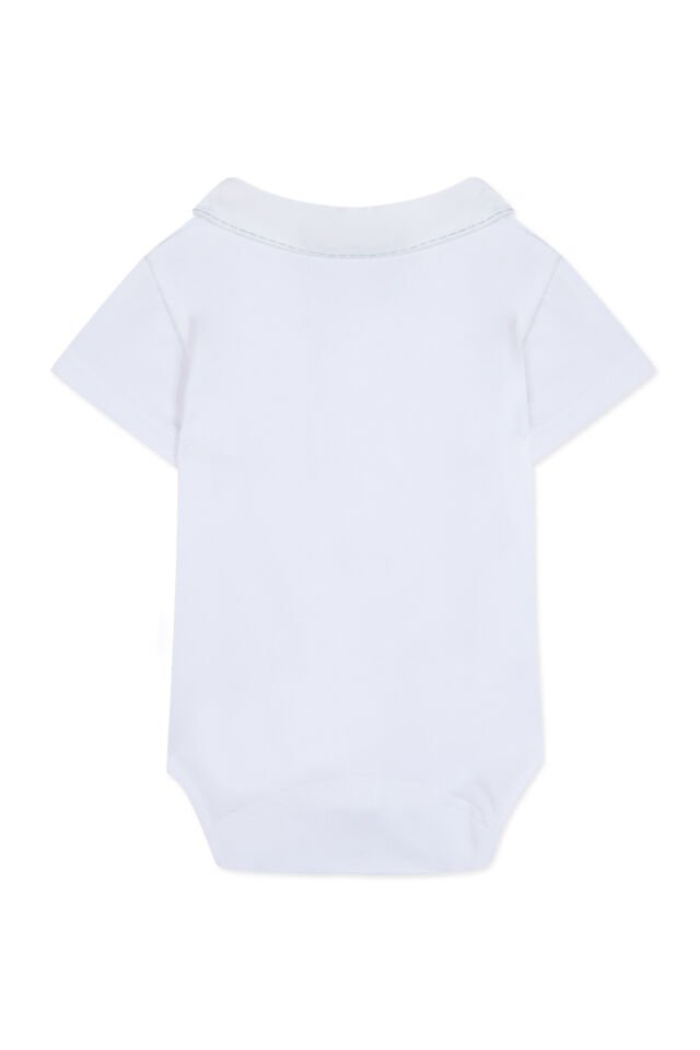 Yakası Nakışlı önden açılan Body Blanc - Beyaz - 1Y