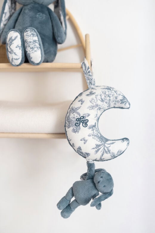 Toile de Jouy Müzikli Tavşan Gris clair rayé - Gris Clair - Açık gri - TU