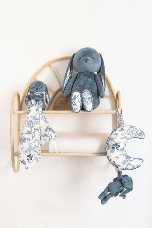 Toile de Jouy Müzikli Tavşan Gris clair rayé - Gris Clair - Açık gri - TU