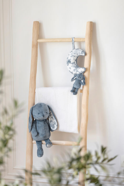 Toile de Jouy Müzikli Tavşan Gris clair rayé - TU