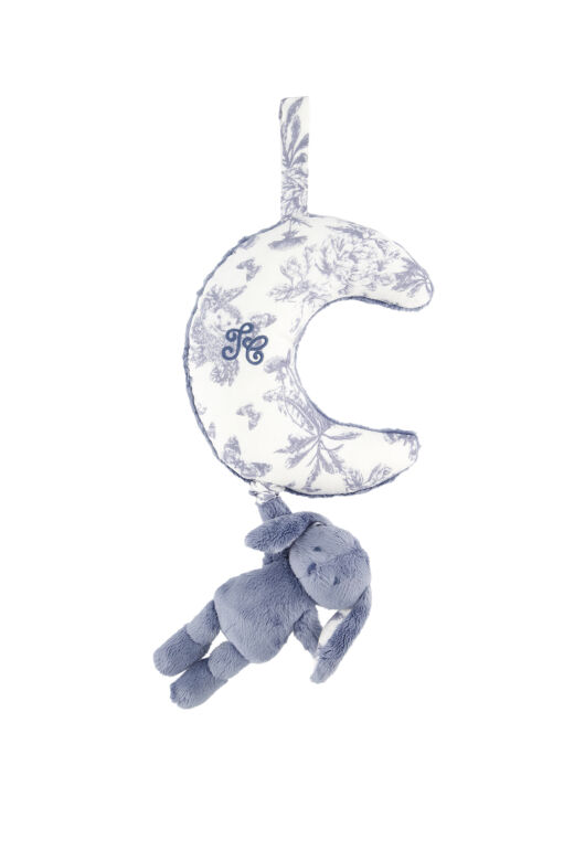 Toile de Jouy Müzikli Tavşan Ciel - Bleu grisé - Mavi gri - TU