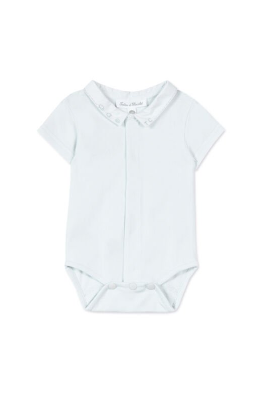 Yakası Nakışlı önden açılan Body Ciel - Soft mavi - 3M