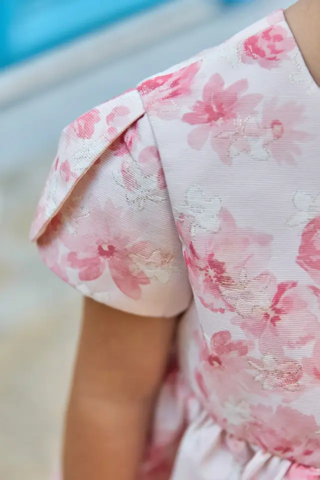 Ceremonie Jakarlı Bebek Elbise Rose pâle - 3Y