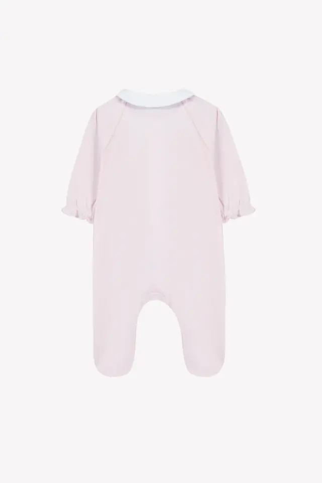 Geniş Fisto Yakalı Coton Tulum Soft pembe - 9M