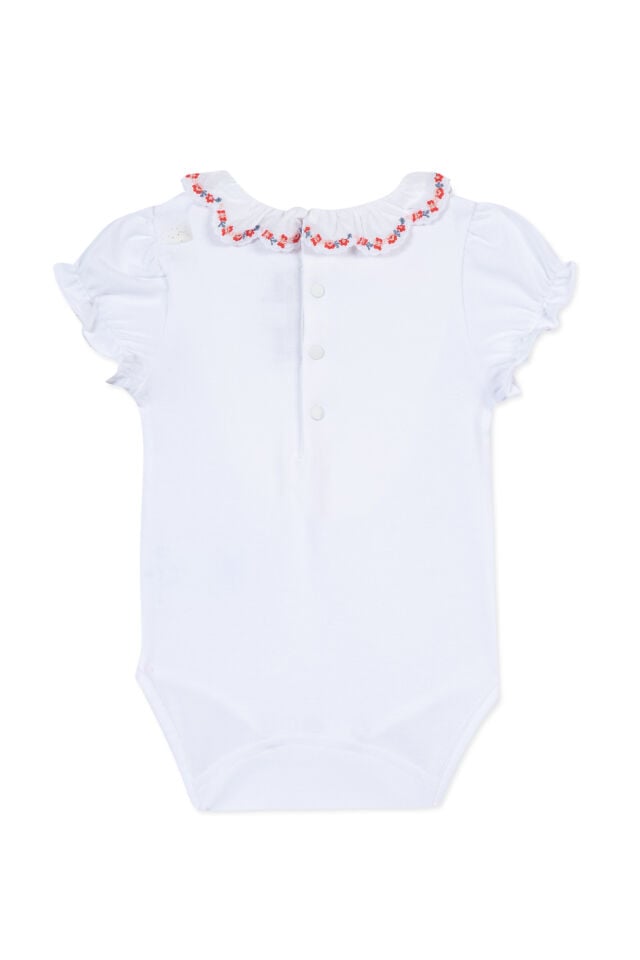 Yakası Çiçek Nakışlı Body Bougainvillier - 18M
