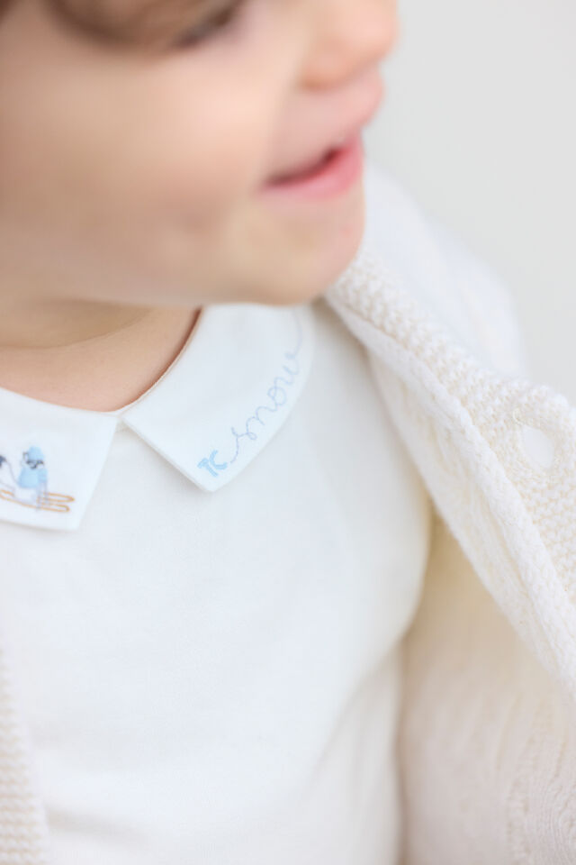 yakası nakışlı Body Mavi - 2Y