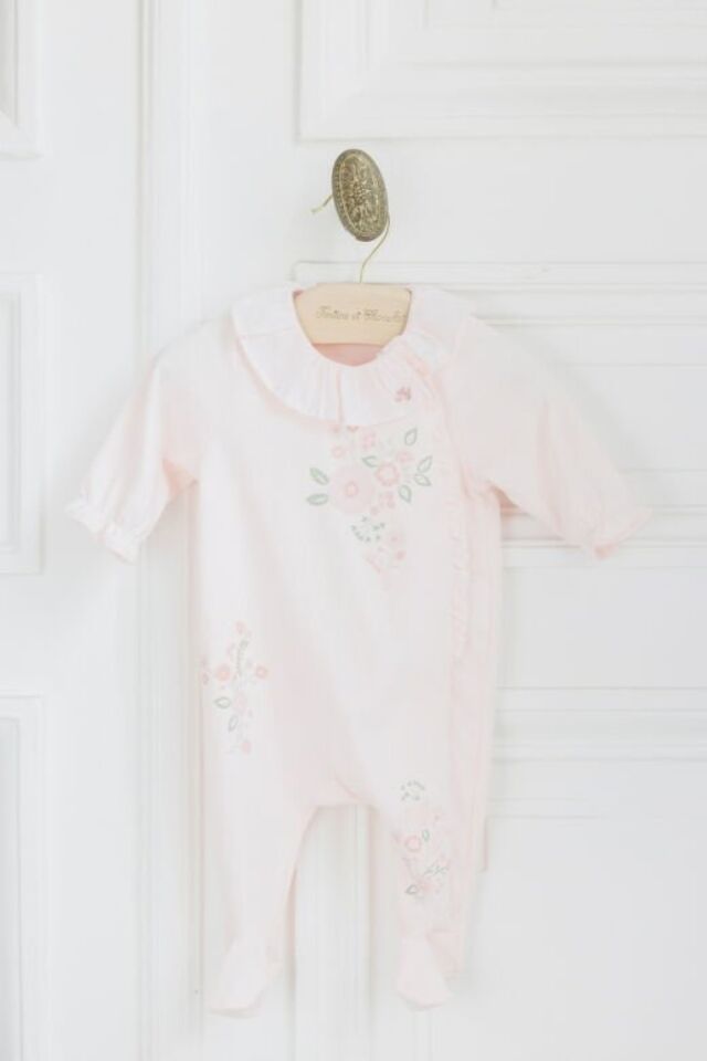 İnce Yandan Açılan tulum Soft pembe - 6M