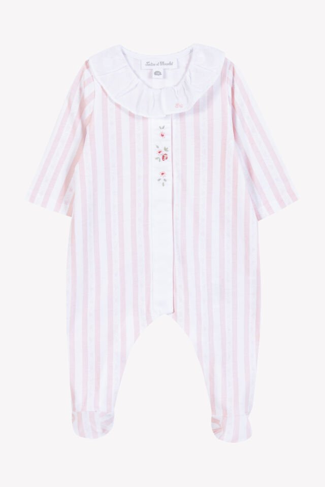 garda çizgili ince TULUM Rose pâle - 1M