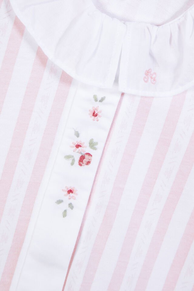 garda çizgili ince TULUM Rose pâle - 1M