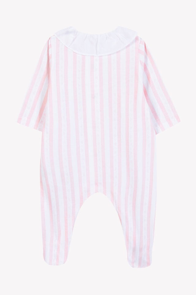 Garda Çizgili İnce Tulum Rose pâle - 3M