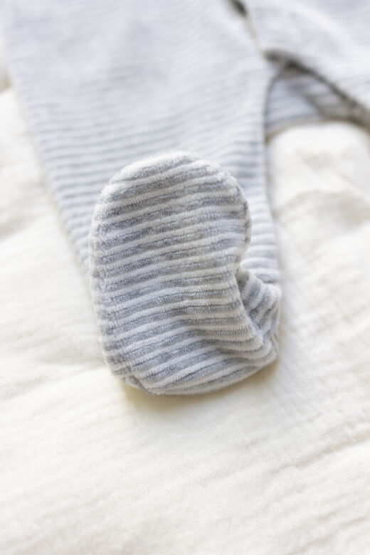 Kadife TULUM Gris clair rayé - Gris Clair - Açık gri - 1M