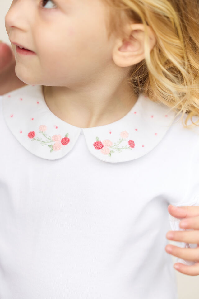 yakası nakışlı Body Ekru - 9M