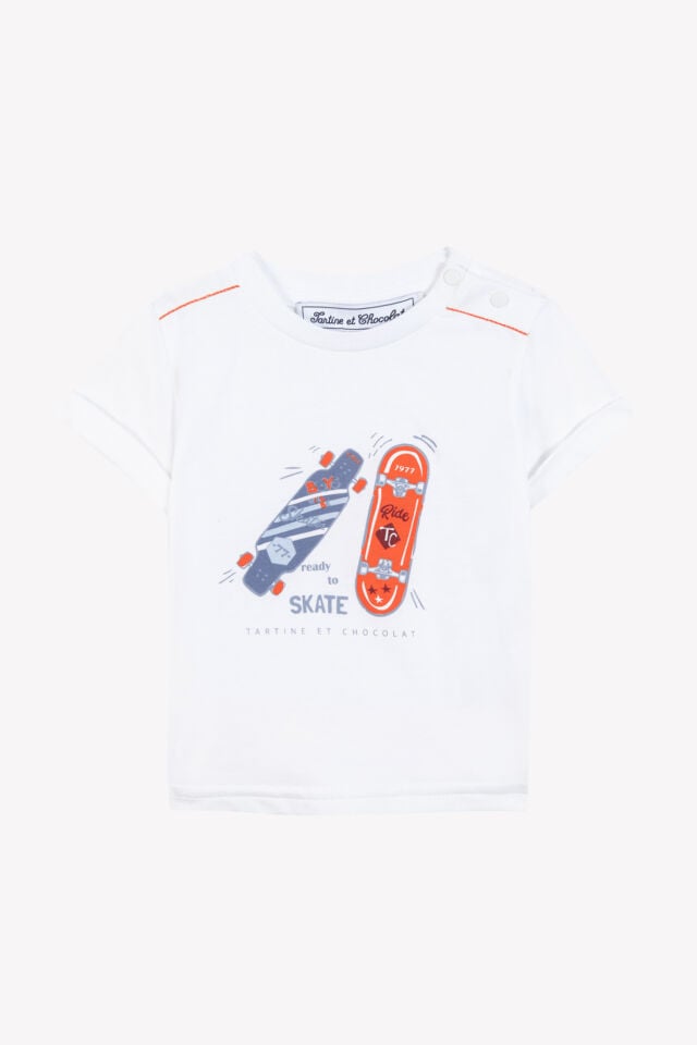 paten baskılı kısa kollu T-SHIRT Spicy orange - 2Y