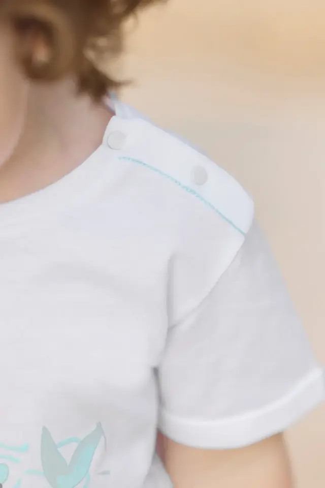 Balina Baskılı Kısa Kollu T-Shirt Aqua - 18M
