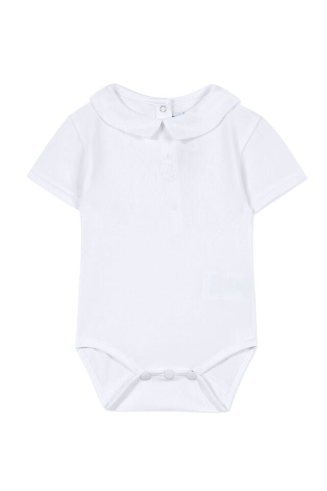 Keten Yakalı Ceremonie Body Blanc - Beyaz - 18M
