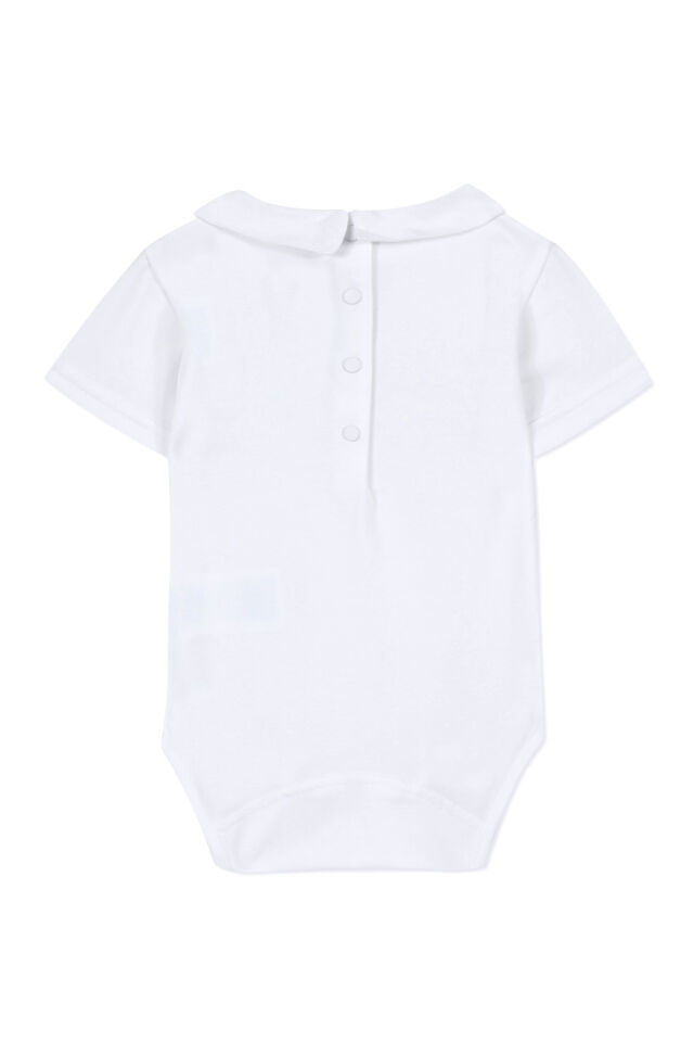 Keten Yakalı Ceremonie Body Blanc - 18M