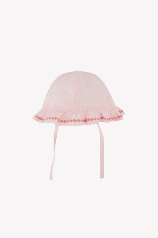 Çizgili Coton Şapka Rose pâle - 42