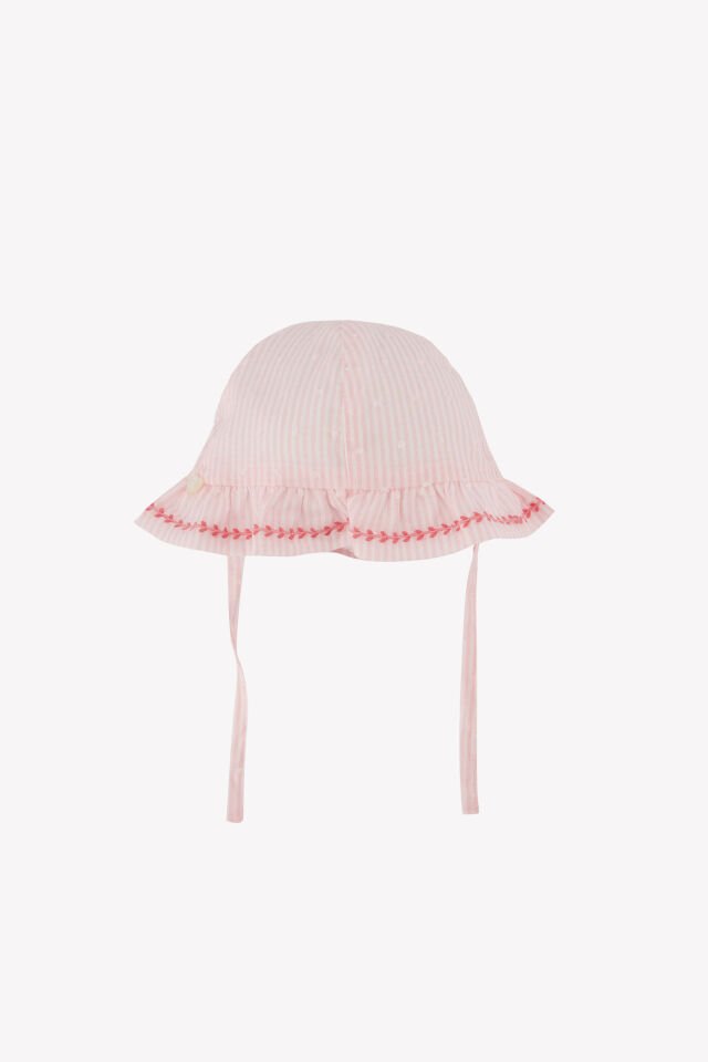 çizgili coton Şapka Rose pâle - Soft pembe - 42