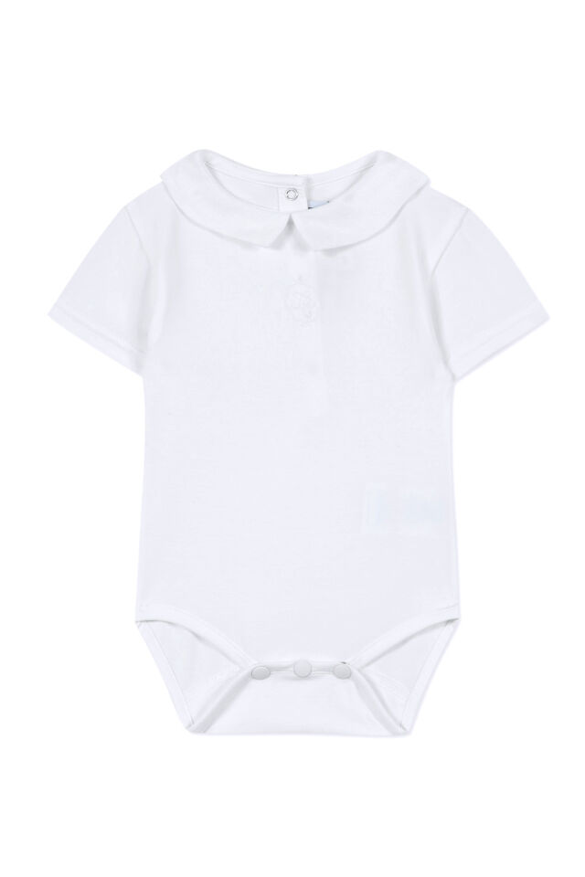 Keten Yakalı Ceremonie Body Blanc - 9M