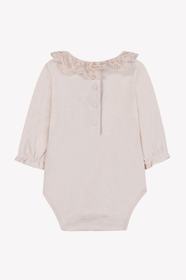 Dantel Yakalı Body Soft Pembe - 2Y