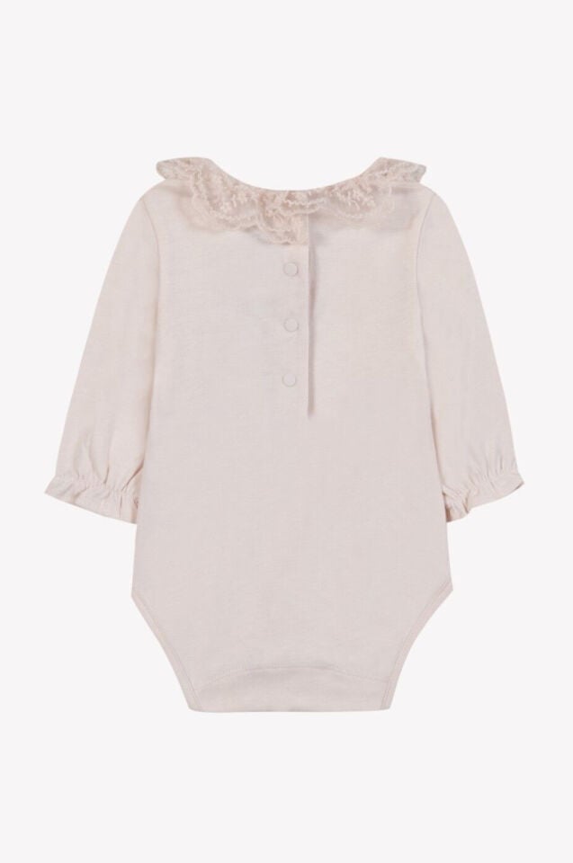 Dantel Yakalı Body Soft Pembe - 3Y
