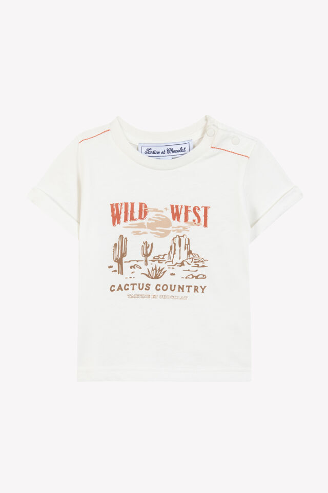 wild west kısa kollu T-SHIRT Nacre - 4Y