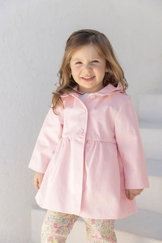 Kapüşonlu Trenchcoat Rose pâle - 1Y