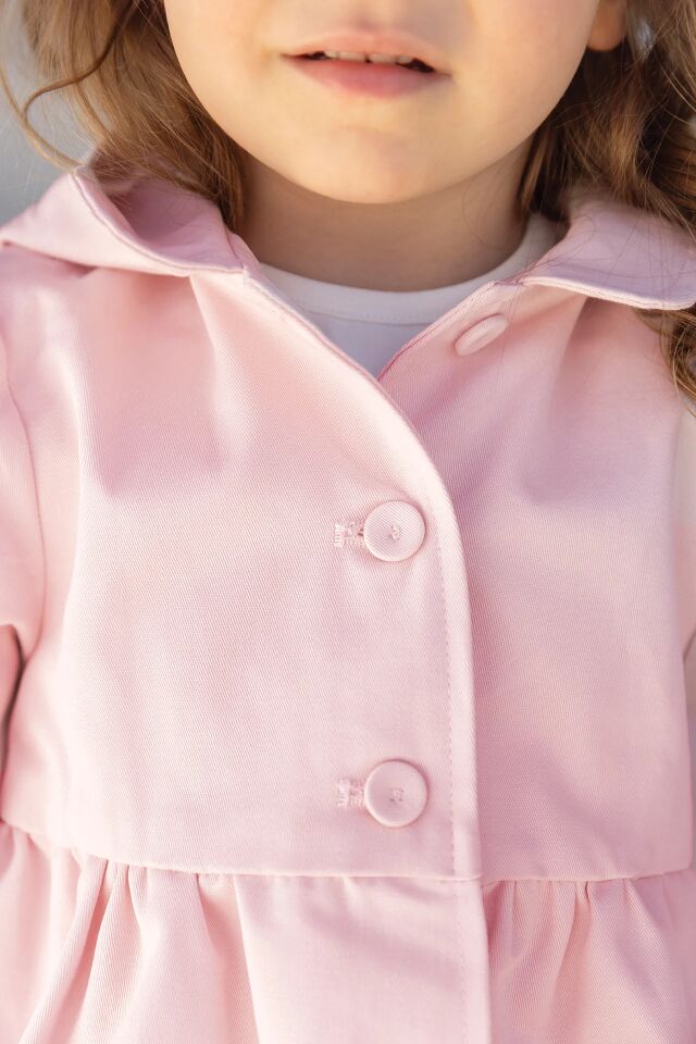 Kapüşonlu Trenchcoat Rose pâle - 1Y