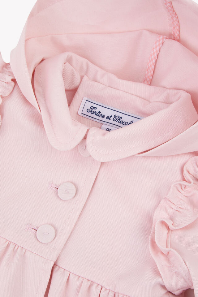 Kapüşonlu Trenchcoat Pembe - 1Y