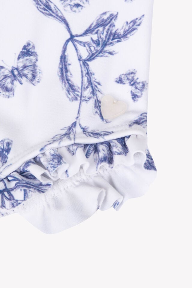 çiçek desenli MAYO Bleu grisé - 18M